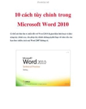 10 cách tùy chỉnh trong Microsoft Word 2010