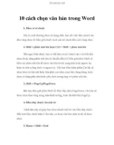 10 cách chọn văn bản trong Word