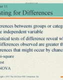 Lecture Communication research - Chapter 11: Testing for differences