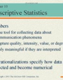 Lecture Communication research - Chapter 10: Descriptive statistics