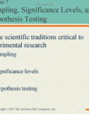 Lecture Communication research - Chapter 7: Sampling, significance levels, and hypothesis testing