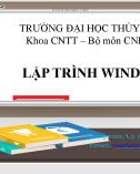 Bài giảng Lập trình Windows: Chương 0 - Lý Anh Tuấn