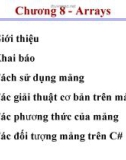 Bài giảng Lập trình Windows - Chương 8: Arrays