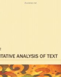 Lecture Communication research: Asking questions, finding answers (4/e) - Chapter 12: Quantitative analysis of text