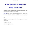 Cách tạm thời ẩn hàng, cột trong Excel 2013