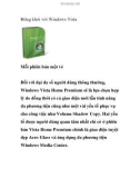 Hứng khởi với Windows Vista Mỗi phiên bản một vẻ