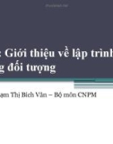 Bài giảng Lập trình hướng đối tượng: Bài 1 - Phạm Thị Bích Vân