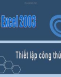 Excel Phần 4: THIẾT LẬP CÔNG THỨC, HÀM