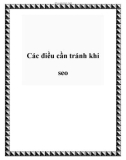 Các điều cần tránh khi seo