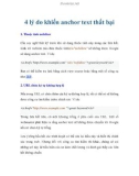 4 lý do khiến anchor text thất bại