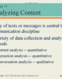 Lecture Communication research - Chapter 13: Analyzing content