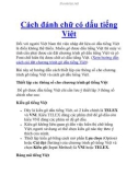 Cách đánh chữ có dấu tiếng Việt