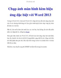 Chụp ảnh màn hình kèm hiệu ứng đặc biệt với Word 2013