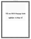 Tối ưu SEO Onpage kinh nghiệm và thực tế