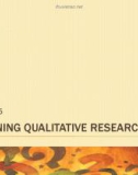 Lecture Communication research: Asking questions, finding answers (4/e) - Chapter 15: Designing qualitative research