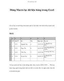 Dùng Macro lọc dữ liệu bảng trong Excel