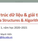 Bài giảng Cấu trúc dữ liệu và giải thuật: Tổng quan môn học - Nguyễn Mạnh Hiển (HKI năm 2020-2021)