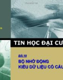 Tinhọcđạicương - bài 10: bộ nhớ động kiểu dữ liệu co cấu trúc