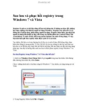 Sao lưu và phục hồi registry trong Windows 7 và Vista