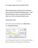Tạo và quản lý Quick Steps trong Outlook 2010
