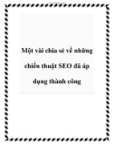 Một vài chia sẻ về những chiến thuật SEO đã áp dụng thành công