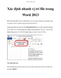 Xác định nhanh vị trí file trong Word 2013