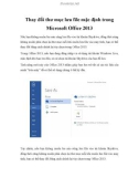 Thay đổi thư mục lưu file mặc định trong Microsoft Office 2013