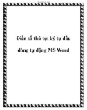 Điền số thứ tự, ký tự đầu dòng tự động MS Word