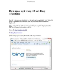 Dịch ngoại ngữ trong IE8 với Bing Translator