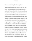 Word: Liên kết bảng Excel trong Word