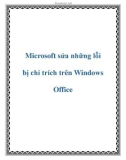 Microsoft sửa những lỗi bị chỉ trích trên Windows Office