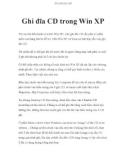 Ghi đĩa CD trong Win XP