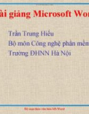 Bài giảng Microsoft Word - Trần Trung Hiếu