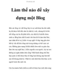 Làm thế nào để xây dựng một Blog