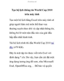 Tạo bộ lịch thông tin World Cup 2010 trên máy tính