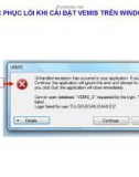 CÁCH KHẮC PHỤC LỖI KHI CÀI ĐẶT VEMIS TRÊN WINDOWS VISTA