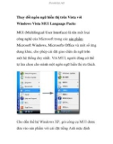 Thay đổi ngôn ngữ hiển thị trên Vista với Windows Vista