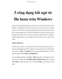 5 công dụng bất ngờ từ file hosts trên Window