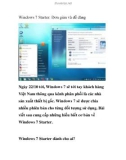 Windows 7 Starter: Đơn giản và dễ dàng