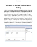 Xóa thông tin log trong Windows Server Backup