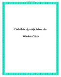 Cách thức cập nhật driver cho Windows Vista