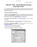 Học Adobe Flash CS4 căn bản Flash CS4 – Bài 4 - Tạo ảnh động theo phương pháp Shape Twee