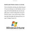 Hệ điều hành Windows Intune sẽ xuất hiện