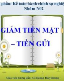 Giảm tiền mặt tiền gởi