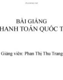 Bìa giảng môn Thanh toán quốc tế - GV.Phan Thị Thu Trang