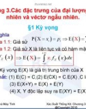 XÁC SUẤT THỐNG KÊ - CÁC ĐẶC TRƯNG CỦA ĐẠI LƯỢNG NGẪU NHIÊN, VECTO NGẪU NHIÊN