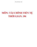 Môn Tài chính tiền tệ