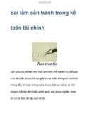 Sai lầm cần tránh trong kế toán tài chính