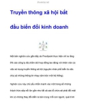 Truyền thông xã hội bắt đầu biến đổi trong kinh doanh