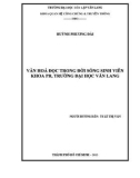 Tiểu luận Quan hệ công chúng và Truyền thông: Văn hóa đọc trong đời sống sinh viên khoa PR trường Đại học Văn Lang